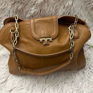 Tory Burch large tan leather handbag